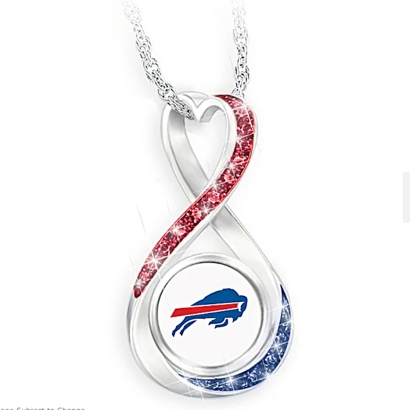 NWT Bradford Exchange Buffalo Bills Forver Infinity Pemdant Necklace - Picture 1 of 8